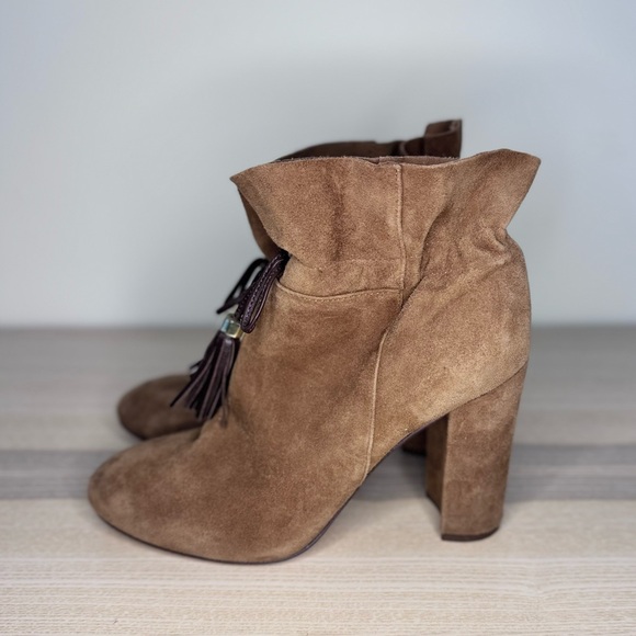 Louise et Cie Brown Suede Block Heel Ankle Boot - Picture 4 of 4